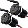 118W Presa USB 12V Camper, Alluminio Presa USB-C 100W & QC3.0 18W Caricatore Car