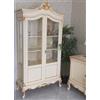 VETRINA CLASSICA INTARSIATA AVORIO E FOGLIA ORO DISPENSA CRISTALLIERA CREDENZA