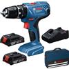 Bosch TRAPANO AVVITATORE A BATTERIA + 2 BATTERIE 2Ah - BOSCH PROFESSIONAL - GSB 18V-21
