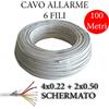 CAVO ALLARME ANTIFURTO SCHERMATO MATASSA 100 MT 2 4 6 FILI SICUREZZA IN RAME