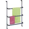 Relaxdays Portasciugamani da Porta, Senza Trapano, 3 Aste e 2 Ganci, HLP: 85x54,5x15 cm, Appendi Asciugamani, Antracite