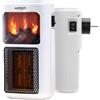 Avilia Stufa Mini Elettrica da Parete con Effetto Camino 400W - Moderno Schermo Display LED per un Uso Intuitivo e Facile con Timer Programmabile Fino a 12 Ore - Facile da Spostare e Riporre