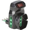 Fanton ADATTATORE TRIPLO CON PROTEZIONE SOVRACCARICO Spina 2P+T10A - nero - art.87318