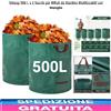 Sacchi Rifiuti Giardino Riutilizzabili 500L con Maniglie Tessuto Polipropilene R