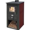 Mille STUFA A LEGNA PALLADE 13 kW - colore nero/bordeaux
