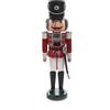 Schiaccianoci Ussaro Rot-Weiß 19x60x15 CM Nuovo Figura IN Legno Natale