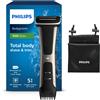 Philips Rasoi corpo Philips BG7025/15 Bodygroom 7000 Depilatore Corpo da Uomo Wet&Dry Pettini