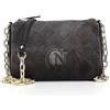 Cafe' Noir Tracollina In Velluto Con Logo Embossed Nero - Borse Donna