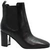 GUESS FFIELEA black nero stivaletto tronchetto donna tacco pelle punta quadrata