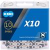 KMC X10, Catena a 10 velocitÃ Unisex, Argento/Nero, 122 Link