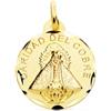 FMF Pendente Oro 18K 750 Mls. Medaglia Vergine Carità Del Cobre 24 Mm. 4,00 Grammi