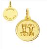 FMF Pendente Oro 18K 750 Mls. Medaglia Oroscopo 20 MM 2,60 Grammi. Gemelli