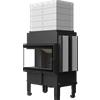 KRATKI NORRA camino sinistro 9,9 kW Ø 200 rivestimento nero, con accumulo
