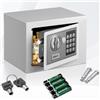 Bakaji Cassaforte a Muro Numerica Digitale 23 x 17 x 17 cm Cassetta di Sicurezza Elettronica da armadio Casa Albergo Hotel Safe + 4 x AA Batterie e Chiavi di Emergenza (Grigio)