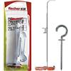 Fischer 2 Tasselli per Cartongesso DUOTEC 10 S con Gancio Occhiolo Aperto, Fissaggio ad Ancora per Carichi Elevati su Pannelli e Lastre, Foro 10 mm, 541076