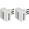 BTicino - kit - adattatore Tris 3 sp 10A bco (Confezione da 2)