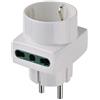 Vimar 00325.B adattatore multipresa 2 Bprese 16A, 1 presa Shuko, bianco | Adattatore multiplo SICURY 16 A con 3 prese italiane e spina tedesca/francese, potenza max 1500 W