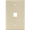 Leviton 41091-1IN QuickPort Midsize Wallplate, Single Gang, 1-Port, Avorio