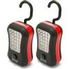 Velamp Doctorlight Lampada da Lavoro 24 LED + Torcia 4 LED - Design Soft‑Touch antiscivolo, Gancio e Magnete integrato, portatile e multifunzione per officina, garage, emergenza (Confezione da 2)