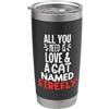 Firefly Cat Name GIfts Design con nome di gatto con lucciola - All You Need is Love! Bicchiere termico in acciaio inox doppia parete