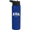 Retro Riga University Style Apparel Gift Riga Lettonia - Souvenir vacanze in stile college Stainless Steel Insulated Water Bottle