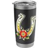 Urban Empyre Tatuaggio Fiore Ferro Di Cavallo Bicchiere termico in acciaio inox doppia parete