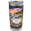 Happy Destiny Moonstone Beach CA California, Cambria, Tramonti Bicchiere termico in acciaio inox doppia parete
