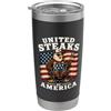 United States of BBQ USA Steak Lovers De United Steaks of America - Barbecue divertente con aquila calva Bicchiere termico in acciaio inox doppia parete