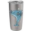 Dolphin Fish Toothed whale Sea Water Mar Dolphin Pesare Sollevamento Bicchiere termico in acciaio inox doppia parete