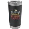 Alessio Name Customized Name Alessio Cus Alessio Name Alessio Personalized Name First Given Bicchiere termico in acciaio inox doppia parete
