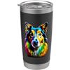 Collie Gifts & Collie Accessories Collie Pop Art I Dog Lover I Splash Art Collie Bicchiere termico in acciaio inox doppia parete