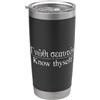 KNOW THYSELF GREEK PROVERB TEES CONOSCERE STESSO LINGUA INGLESE GRECA TEMPIO DI APOLLO Bicchiere termico in acciaio inox doppia parete