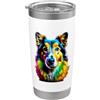 Collie Gifts & Collie Accessories Collie Pop Art I Dog Lover I Splash Art Collie Bicchiere termico in acciaio inox doppia parete