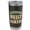 Electrician Pride Vintage Americana Desi Elettricisti Costruito La Griglia Vintage Americana Patriottica Bicchiere termico in acciaio inox doppia parete