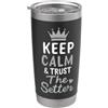 Detti divertenti sulla pallavolo per squ Pallavolo Keep Calm And Trust The Setter Giocatore Pallavolo Bicchiere termico in acciaio inox doppia parete