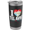 Fashion World I Love Tel Aviv Israele Spiaggia Mediterranea Città Arte Bicchiere termico in acciaio inox doppia parete