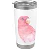 Perroquets numériques ritratto pappagallo acquerello lory (Eos bornea) Bicchiere termico in acciaio inox doppia parete