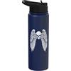 y2k Grunge Emo Goth Teen Vintage Graphic Grunge Wings Angel On Back Skull y2k 2000s Goth Emo Harajuku Stainless Steel Insulated Water Bottle