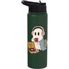 Halloween Bookish Ghost Cozy Ghost Music Lover Good Vibes Cozy Sounds Stainless Steel Insulated Water Bottle