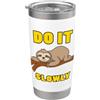 Slow Mode Club Tired Introvert Mom Dad H Simpatico bradipo amante divertente pigro animale pisolino tempo citazione Bicchiere termico in acciaio inox doppia parete