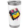 Floppy Disk Lover Gifts Dripping Paint Floppy Disk 80s 90s Computer Bicchiere termico in acciaio inox doppia parete