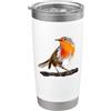 Robin Bird Ornithology Nerd Birding Watc Robin Bird Bicchiere termico in acciaio inox doppia parete