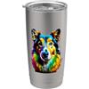 Collie Gifts & Collie Accessories Collie Pop Art I Dog Lover I Splash Art Collie Bicchiere termico in acciaio inox doppia parete