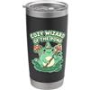 Cozy Frog Wizard Collective Cozy Wizard Of The Pond Frog Funghi Lily Pad Bicchiere termico in acciaio inox doppia parete