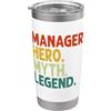 Manager Hero Myth Legend Vintage Manager Eroe Mito Leggenda Retro Vintage Manager Bicchiere termico in acciaio inox doppia parete