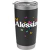 ALESSIA Figlia Nipote Idee regalo di com ALESSIA - Bellissimo nome di ragazza con farfalle colorate Bicchiere termico in acciaio inox doppia parete