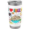 Ibiza Souvenir Travel Tees Souvenir di viaggio I Love Ibiza Bicchiere termico in acciaio inox doppia parete