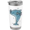 Dolphin Fish Toothed whale Sea Water Mar Dolphin Pesare Sollevamento Bicchiere termico in acciaio inox doppia parete