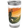 Evening Horizons Vintage Golf Tramonto Fairway giocatore Weekend Scena Bicchiere termico in acciaio inox doppia parete