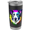 Border Collie Gifts & Border Collie Acce Border Collie Pop Art I Dog Lover I Splash Art Border Collie Bicchiere termico in acciaio inox doppia parete